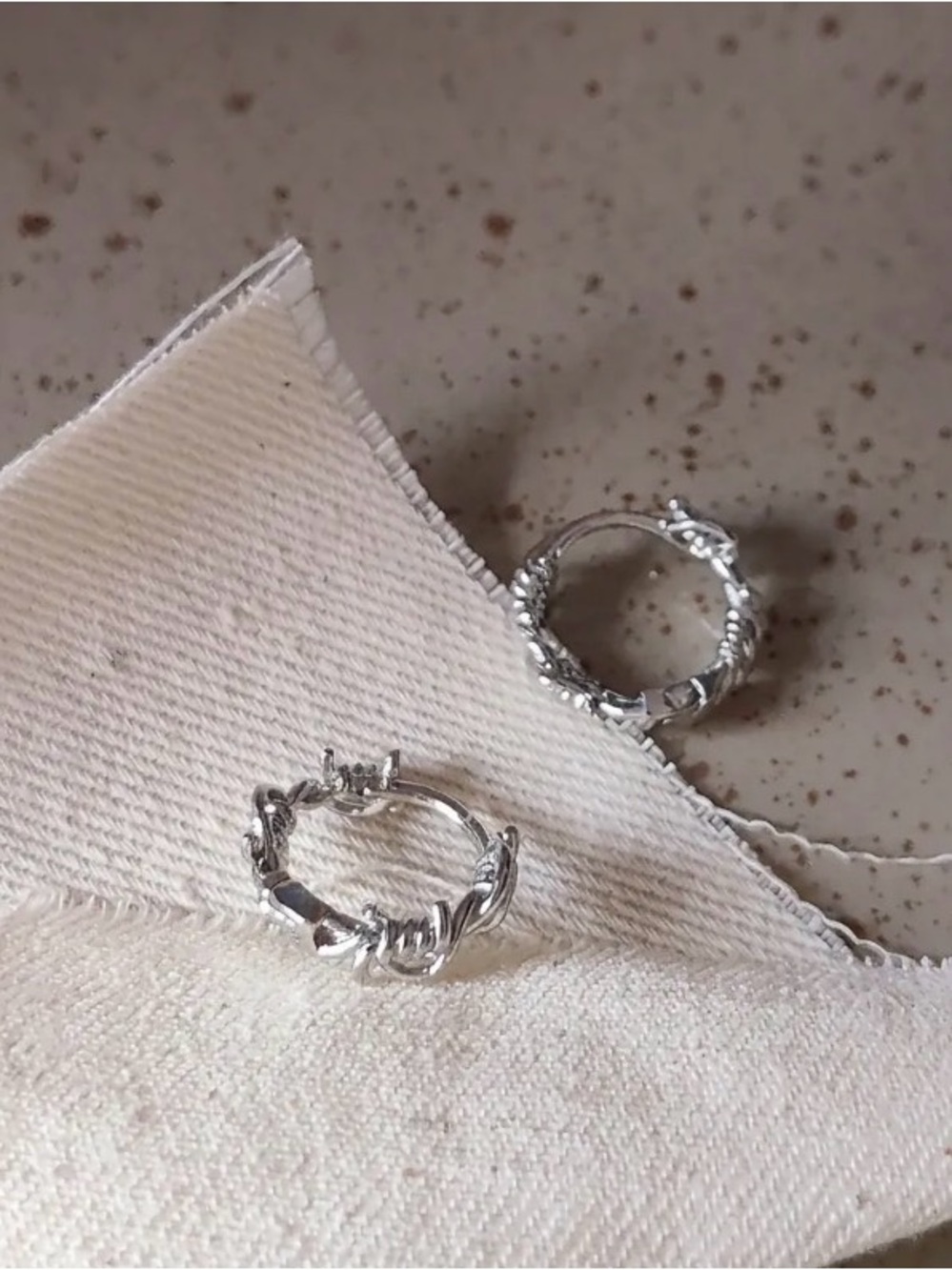 925 Sterling Silver Textured Leaf Hoop Earrings - Women's Jewelry